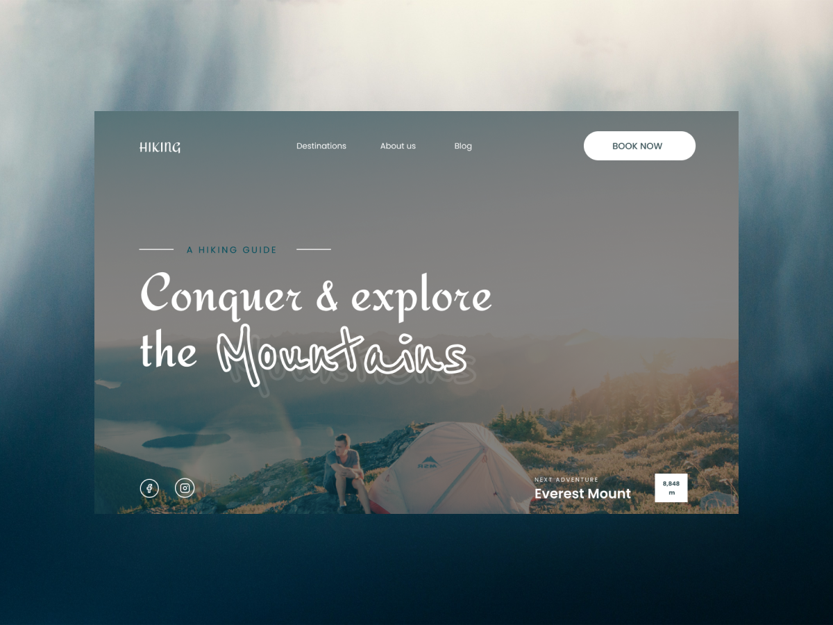 Hiking landing page design by Blerton Shala